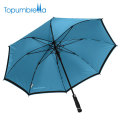 réflecteur parapluie Pongee 190T Long Shaft Automatique Double couches vent résistant fort parapluie golf
